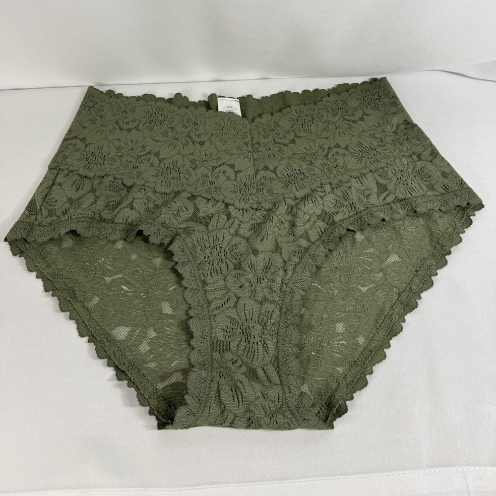 aerie Olive Green High-Waist Lace Bikini